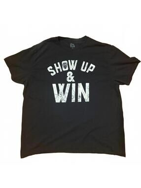 WWE Authentic Roman Reigns "Show Up & Win" Black Graphic T-Shirt - Size 2XL